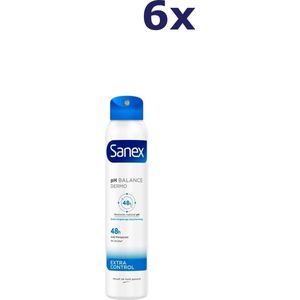 6x Sanex Deodorant Spray Dermo Extra Control 200 ml