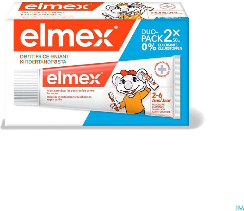 elmex - Kinder Tandpasta - 2-6 Jaar - Aminfluoride - 0% Kleurstoffen