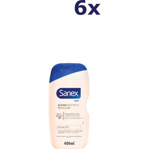 6x Sanex Douchegel - 400ml - biomeprotect micellar vitality