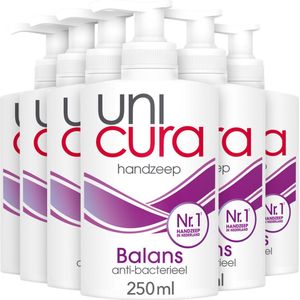6x Unicura Vloeibare Handzeep Anti Bacterieel Balans 250ml