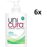 Handzeep unicura vloeibaar ultra met pomp 250ml | Omdoos a 6 fles x 250 milliliter | 6 stuks