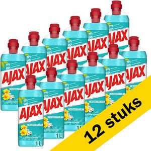 Ajax Mediterraanse Blauwe Bloemen Allesreiniger 12 x 1000ML