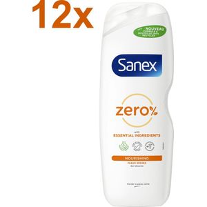 Sanex - Zero% - Nourishing - Douchegel - 12x 725ml - Droge huid - Voordeelverpakking