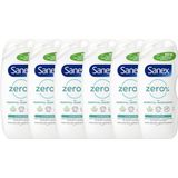 6x Sanex douchegel Zero% normale huid (250 ml)