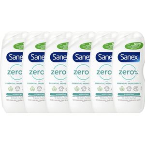 6x Sanex douchegel Zero% normale huid (250 ml)