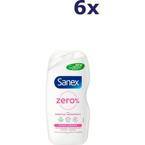 6x Sanex Douchegel Zero% Sensitive Skin 500 ml