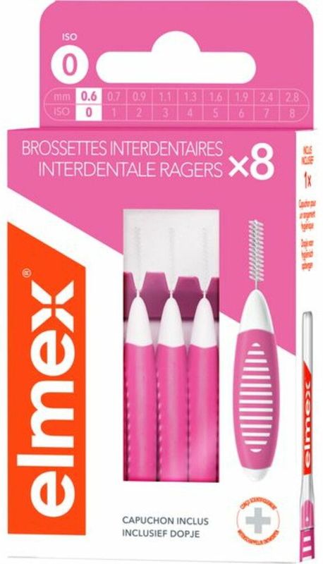 Elmex Interdentale Ragers 0,6 mm Roze ISO Maat 0 8 stuks