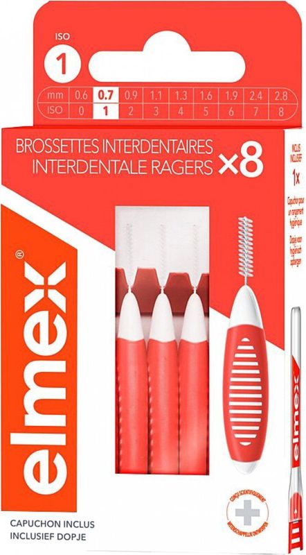 Elmex Interdentale Ragers 0,7 mm – Maat 1 Oranje | 8 stuks