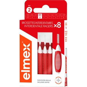 Elmex Interdentale Ragers 0,9 mm Rood ISO Maat 2 8 stuks