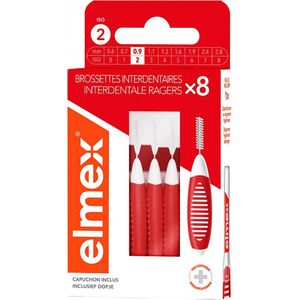 Elmex Interdentale Ragers 0,9 mm – Maat 2 Rood | 8 stuks