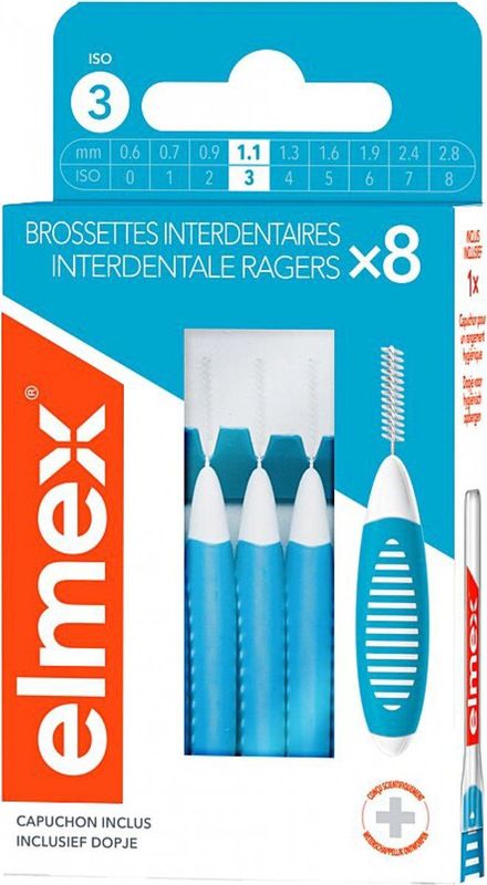 Elmex - Interdentale Ragers - Blauw - 8 Stuks - ISO Maat 3