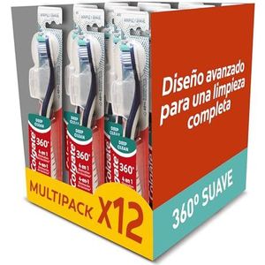 COLGATE - Tandenborstel COLGATE 360 Deep Clean – zachte strengen – familieverpakking – 12 stuks