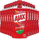 12x Ajax Allesreiniger Fete de Fleur Rode bloemen 1 liter