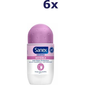 6x Sanex deoroller Dermo Invisible (50 ml)