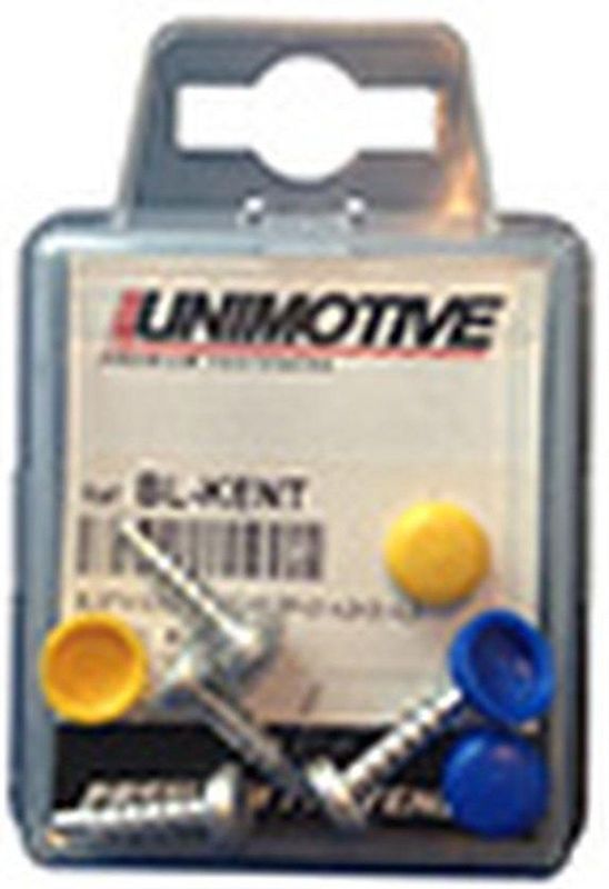 Schroeven - Kentekenplaat - Geel-Blauw - Zelftap - Set van 4