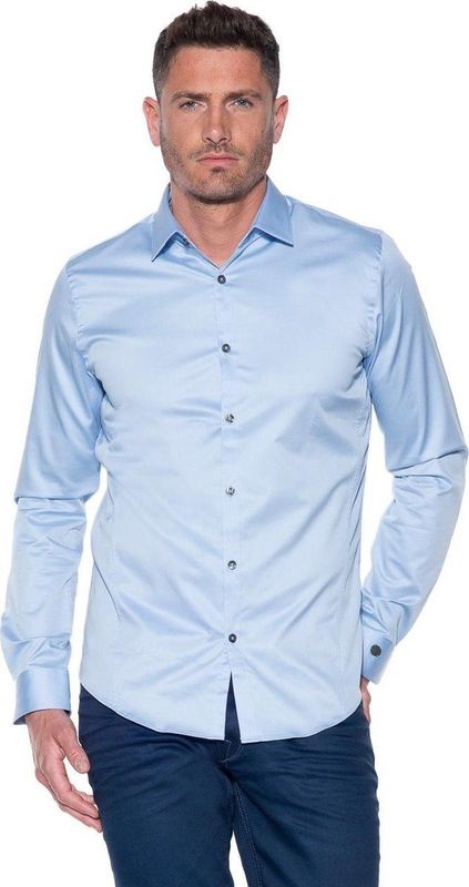 Cast Iron - Overhemd - Lichtblauw - Katoen