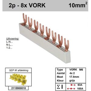 SEP Europe - Kamrail Vork - 2 Fase - 6 Polig - 17,8mm