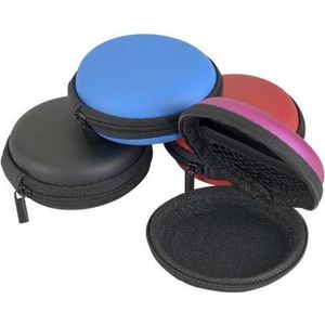 Hardcover kabeltasje - opberghoes voor in ear oortjes/oortelefoon  - Paars -