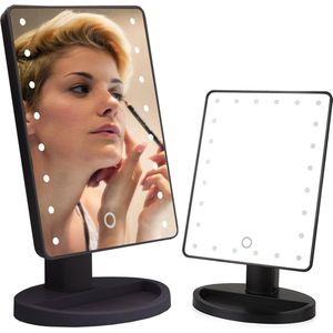 Make-up Spiegel met LED verlichting - Ringen Bakje - 16 Lichtpunten