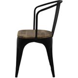 HSM Collection Industriële stoel - mangohout/ijzer
