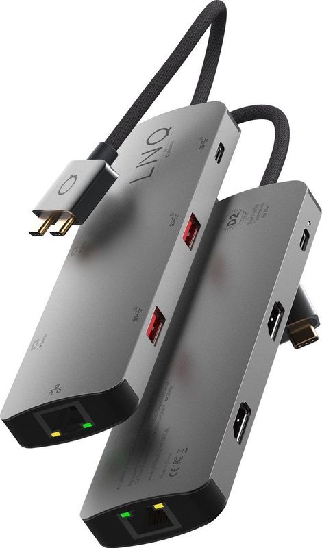 Linq - D2 Pro Hub - USB-C Hub - Zwart - Aluminium