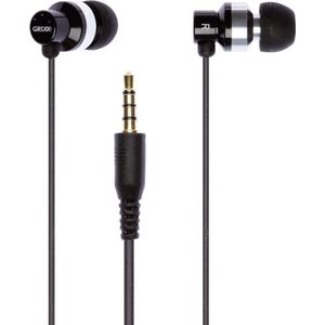 Grixx Optimum In-Ear oordopjes - 10mm Driver - 3 maten oorcaps - Zwart