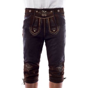 Lederhose Starnberg - Lange Lederhose - Donkerbruin - 100% Wildleder