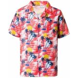 Partychimp - Hawaii Blouse - Carnavalskleding - Rood - Polyester