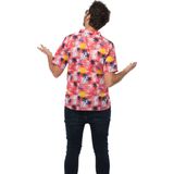 Partychimp - Hawaii Blouse - Rood - Polyester - Carnavalskleding Volwassenen