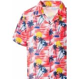 Partychimp - Hawaii Blouse - Rood - Polyester - Carnavalskleding Volwassenen