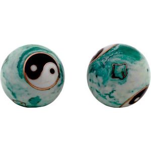 Meridiaankogels - Yin Yang - wit/groen