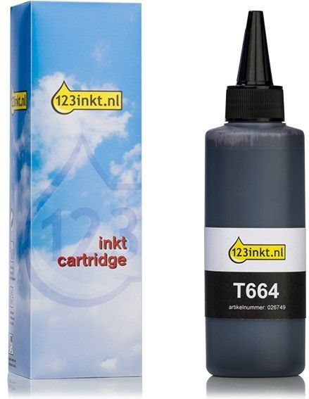 123inkt - Epson 664 - Inktfles - Zwart - 100 ml