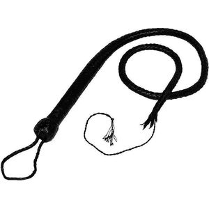 Lederen Single Tail Zweep – 120 cm - Zwart