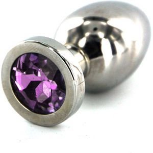 Kiotos - Buttplug RVS Met Paars Kristal - Maat S