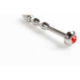 RVS Penis Plug met Juweel - Rood