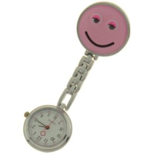 Treasure Trove® Verpleegster Horloge Happy Lichtroze - Zusterhorloge - Dames - 25mm