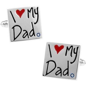 Treasure Trove® I Love Dad Papa Vader Manchetknopen - Heren - Vierkant