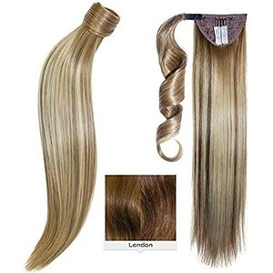 Balmain Catwalk Ponytail - Straight - 55 cm - Memory®Hair - kleur LONDON 6 -  een mix van licht en midden bruine tinten