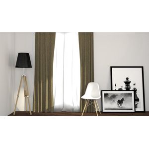 Larson - Luxe Geweven Blackout Gordijn - Ringen - Beige - 300 x 250 cm – Verduisterend & kant en klaar