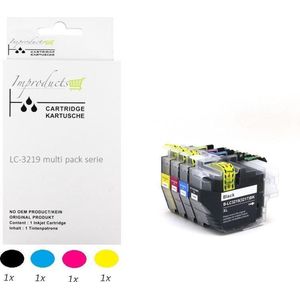 Improducts® Inkt cartridges - Alternatief Brother LC3219 / LC-3219 / 3219XL LC3219XL LC-3219XL  alleen geschikt voor printers  Brother MFC-J5330 DW, J5730DW, J5930DW, J6530DW, J6535DW, J6930DW, J6935DW