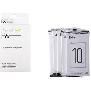 Improducts® Zelfklevend ZINK fotopapier - 50x vel / stuks 2x3 inch (7.6 x 5cm) zink papier