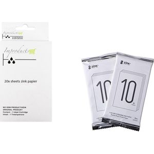 Improducts® Zelfklevend ZINK fotopapier - 20 vel / stuks 2x3 inch (7.6 x 5cm) zink papier