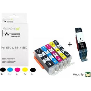 Improducts® Inkt cartridges - Alternatief Canon PGI-550 / CLI-551 XL multi pack + zwart