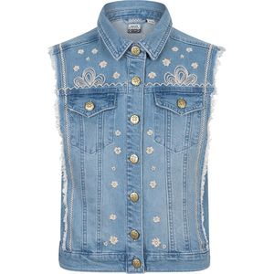 Indian Blue Jeans Gebloemd Gilet Medium Denim