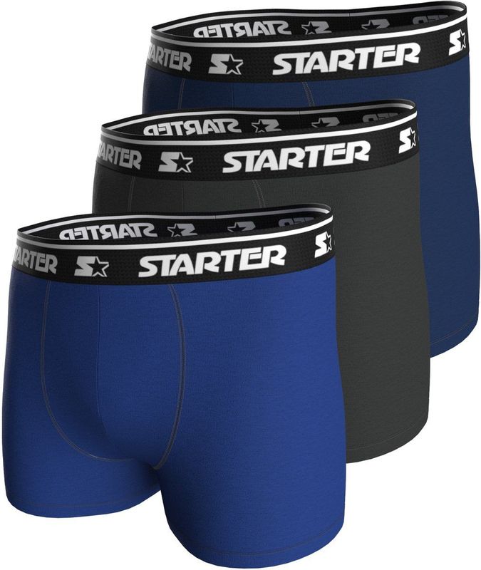 STARTER Boxers - 3-pack - Blauw/Antraciet/Navy - Maat S