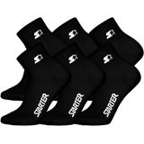 STARTER - 6-Pack Quarter Sokken - Unisex - Zwart - 63% Katoen