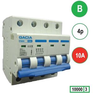 Gacia installatieautomaat 4 polig B10 10KA - PB8H-4B10
