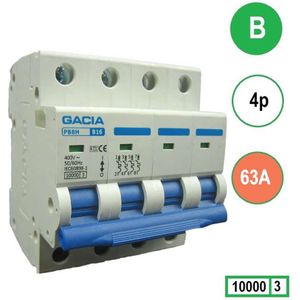 Gacia installatieautomaat 4 polig B63 10KA - PB8H-4B63