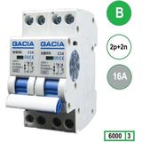 Gacia installatieautomaat Kookgroep 2P+2N B16 6KA - M80N-2P2N-B16