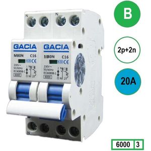 Gacia Fornuis automaat 2 X 20A B kar 2p GACIA